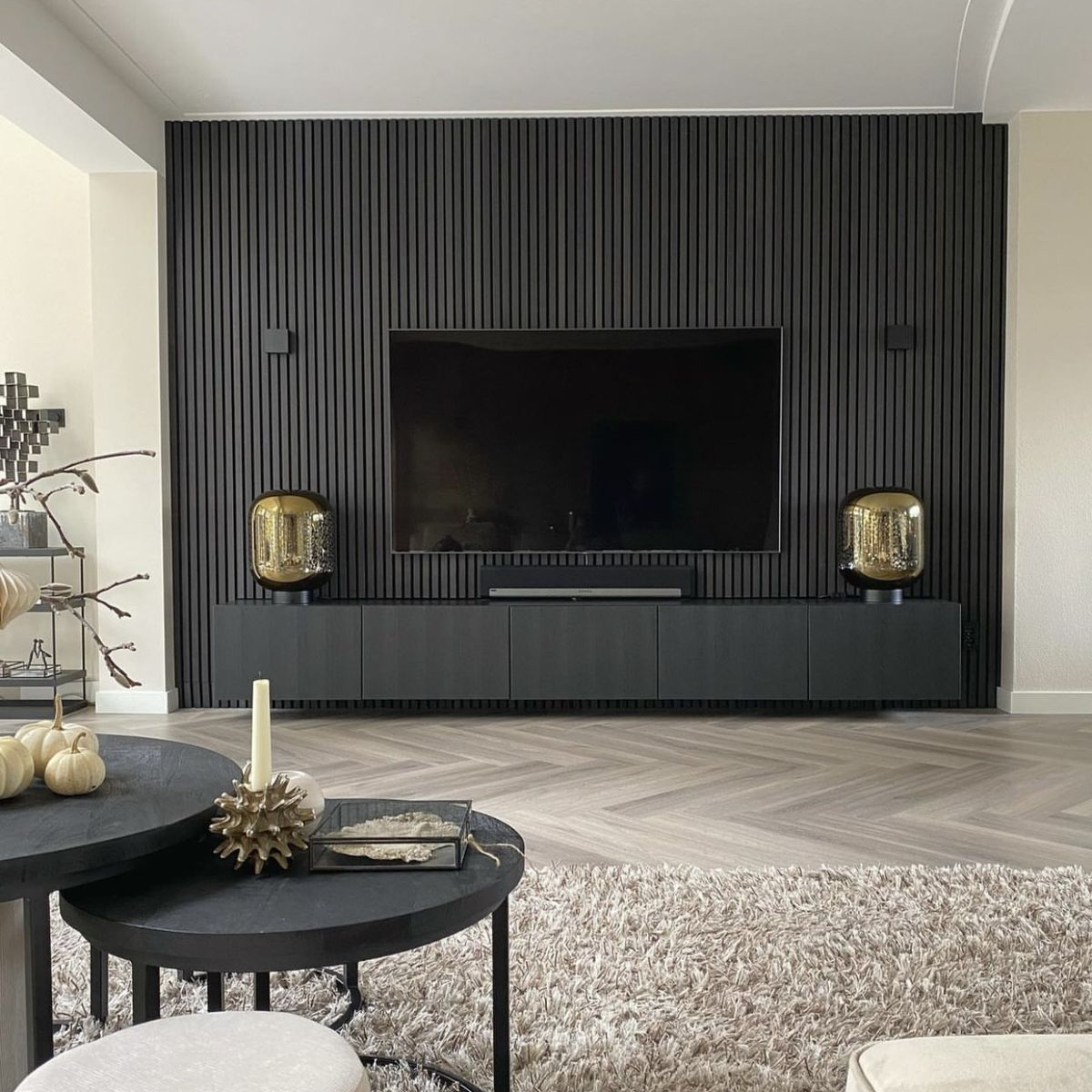 Akupanel Zwart Eiken Hout 300x60 cm